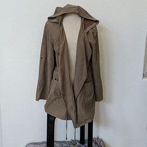 Irene's story jacket with hood fits like  medium M